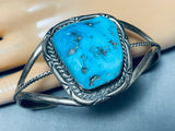 Bill Mex Vintage Native American Navajo Morenci Turquoise Sterling Silver Bracelet-Nativo Arts