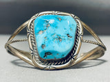 Bill Mex Vintage Native American Navajo Morenci Turquoise Sterling Silver Bracelet-Nativo Arts