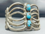 Bisbee Turquoise Authentic Vintage Native American Navajo Sterling Silver Bracelet-Nativo Arts