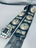 Bisbee Turquoise Very Important Vintage Native American Navajo Sterling Silver Concho Belt-Nativo Arts