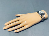 Breathtaking Vintage Native American Navajo Mother Of Pearl Sterling Silver Bracelet-Nativo Arts