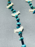 Breathtaking Vintage Native American Zuni Fetish Turquoise Coral Shell Heishi Necklace-Nativo Arts