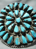 Brutalist Vintage Native American Navajo Blue Diamond Turquoise Sterling Silver Bracelet Old-Nativo Arts