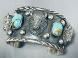 Buffalo Power Native American Turquoise Sterling Silver Bracelet-Nativo Arts
