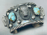 Buffalo Power Native American Turquoise Sterling Silver Bracelet-Nativo Arts