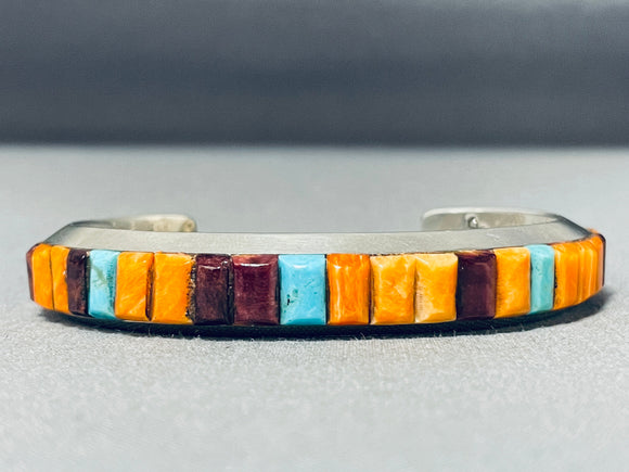 Cal Pederson Sensational Vintage Native American Navajo Turquoise Sterling Silver Bracelet-Nativo Arts