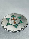 Carl Allen Begay Vintage Native American Navajo Turquoise Sterling Silver Pin Signed-Nativo Arts