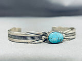 Carol Begay Native American Navajo Turquoise Sterling Silver Intense Work Bracelet-Nativo Arts