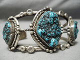 Character!! Quality Vintage Native American Navajo Spiderweb Turquoise Sterling Silver Bracelet-Nativo Arts