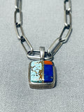 Charles Loloma Vintage Native American Hopi Turquoise Sterling Silver Necklace-Nativo Arts