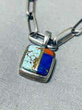 Charles Loloma Vintage Native American Hopi Turquoise Sterling Silver Necklace-Nativo Arts