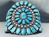 Chinle Az Vintage Native American Navajo Turquoise Cluster Sterling Silver Bracelet-Nativo Arts