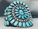 Chinle Az Vintage Native American Navajo Turquoise Cluster Sterling Silver Bracelet-Nativo Arts