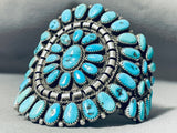 Chinle Az Vintage Native American Navajo Turquoise Cluster Sterling Silver Bracelet-Nativo Arts