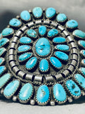 Chinle Az Vintage Native American Navajo Turquoise Cluster Sterling Silver Bracelet-Nativo Arts
