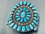 Chinle Az Vintage Native American Navajo Turquoise Cluster Sterling Silver Bracelet-Nativo Arts