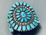Chinle Az Vintage Native American Navajo Turquoise Cluster Sterling Silver Bracelet-Nativo Arts