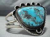 Chunky Dunky Vintage Native American Navajo Lopez Turquoise Sterling Silver Bracelet Old-Nativo Arts