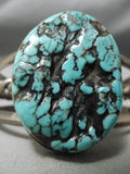 Chunky Dunky Vintage Native American Navajo Spiderweb Turquoise Sterling Silver Bracelet Old-Nativo Arts