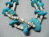 Chunky Dunky Vintage Native American Navajo Turquoise Heishi Necklace-Nativo Arts