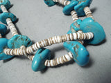 Chunky Dunky Vintage Native American Navajo Turquoise Heishi Necklace-Nativo Arts