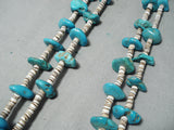 Chunky Dunky Vintage Native American Navajo Turquoise Heishi Necklace-Nativo Arts