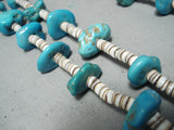Chunky Dunky Vintage Native American Navajo Turquoise Heishi Necklace-Nativo Arts