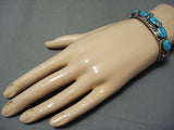 Chunky Turquosie Snake Vintage Native American Zuni Sterling Silver Bracelet-Nativo Arts
