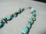Chunky Vintage Native American Navajo Turquoise Sterling Silver Bead Necklace-Nativo Arts