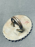 Colossal Detailed Vintage Native American Zuni Turquoise Dancer Sterling Silver Ring-Nativo Arts
