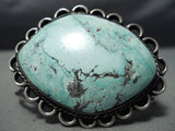 Colossal Vintage Native American Navajo Carico Lake Turquoise Sterling Silver Bracelet Old-Nativo Arts