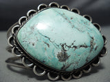 Colossal Vintage Native American Navajo Carico Lake Turquoise Sterling Silver Bracelet Old-Nativo Arts