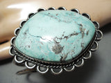 Colossal Vintage Native American Navajo Carico Lake Turquoise Sterling Silver Bracelet Old-Nativo Arts