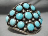 Colossal Vintage Native American Navajo Circle Turquoise Sterling Silver Bracelet Old-Nativo Arts