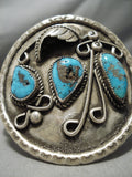 Colossal Vintage Native American Navajo Old Morenci Turquoise Sterling Silver Bracelet-Nativo Arts