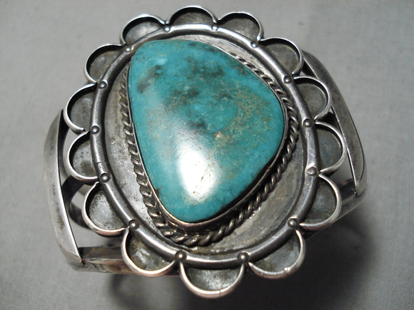 Colossal Vintage Native American Navajo Royston Turquoise Sterling Silver Bracelet Old-Nativo Arts