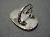 Colossal Vintage Native American Zuni Turquoise Sterling Silver Dancing Ant Ring Old-Nativo Arts