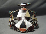Colossal Vintage Zuni Native American Turquoise Bird Sterling Silver Bracelet-Nativo Arts