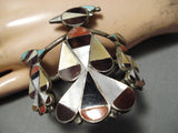 Colossal Vintage Zuni Native American Turquoise Bird Sterling Silver Bracelet-Nativo Arts