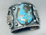 Cowhead Crazy 171 Gram Native American Turquoise Sterling Silver Bracelet-Nativo Arts