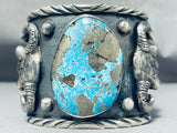 Cowhead Crazy 171 Gram Native American Turquoise Sterling Silver Bracelet-Nativo Arts