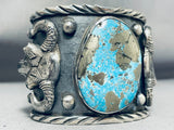 Cowhead Crazy 171 Gram Native American Turquoise Sterling Silver Bracelet-Nativo Arts
