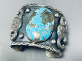 Cowhead Crazy 171 Gram Native American Turquoise Sterling Silver Bracelet-Nativo Arts