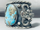 Cowhead Crazy 171 Gram Native American Turquoise Sterling Silver Bracelet-Nativo Arts
