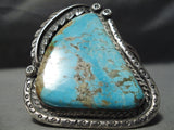 Craziest Best Vintage Native American Navajo Triangular #8 Turquoise Sterling Silver Bracelet-Nativo Arts