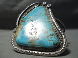 Craziest Best Vintage Native American Navajo Triangular #8 Turquoise Sterling Silver Bracelet-Nativo Arts