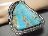 Craziest Best Vintage Native American Navajo Triangular #8 Turquoise Sterling Silver Bracelet-Nativo Arts
