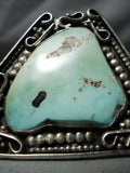 Crazy Huge Triange Turquoise Vintage Native American Navajo Sterling Silver Bracelet Old-Nativo Arts