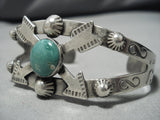 Crossed Arrows Vintage Native American Navajo Cerrillos Turquoise Sterling Silver Bracelet\-Nativo Arts