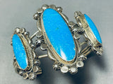 Crown Jewel Vintage Native American Navajo Turquoise Sterling Silver Bracelet-Nativo Arts